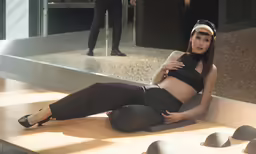 a woman that is laying on the ground