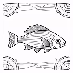 a fish with an intricate border around it