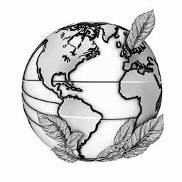 the earth as depicted on a drawing by steve clack from the web site creative commons