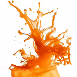 an orange splash of water in the air