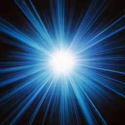 the bright blue lightening is shining through the dark