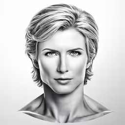 a pencil drawing of a woman with a blonde hair