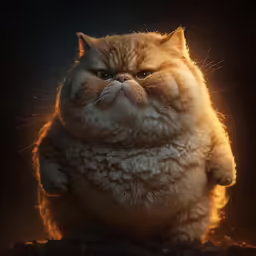 a very large fluffy orange cat posing for a picture