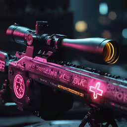 the red laser in the sight glasses is the symbol of this gun