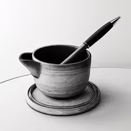 a pencil is laying on top of a cup