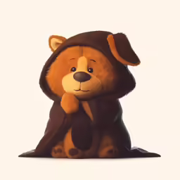 there is a teddy bear that is dressed as a monkey
