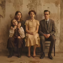 three people sit on a bench, one sitting next to the other