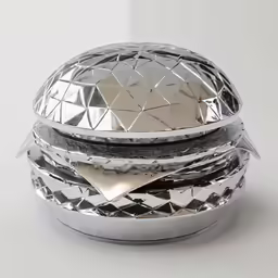 a round mirror that has been designed into an unusual box