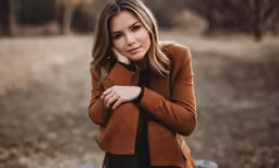 a pretty young blonde woman posing for a picture