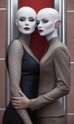 a couple of women standing next to each other