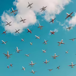 a group of airplanes flying through the air