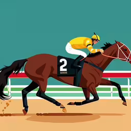 a jockey rides a horse with his hand on the lead,jockey on a horse racing on the track