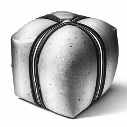 a drawing of a suitcase with two rings attached