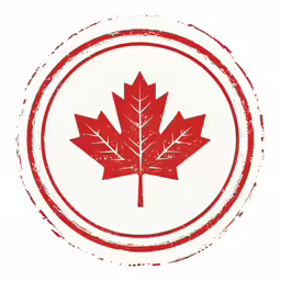 the logo for a canadian company with a maple leaf