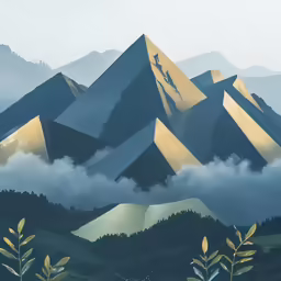 mountains, clouds and a tree in a landscape photo