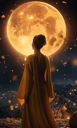 an image of a person staring at the moon