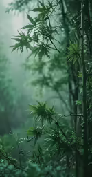a view of the woods with trees on it