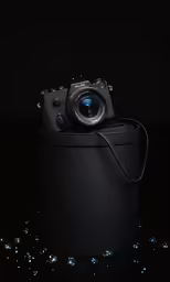 the camera has been placed inside the cylinder