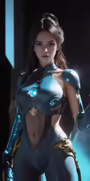 an artistic concept art work of a female cy - suit