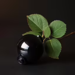 a sprig of wild flower on a black surface
