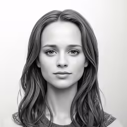 black and white portrait of a woman