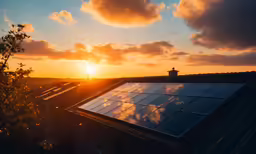 a solar panel sitting on top of a roof