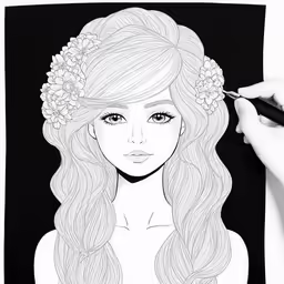 a girl is holding a pen in her hand