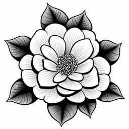 a flower with black leaves and large petals