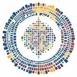 an artistic print depicting a square, dotted and dotted design