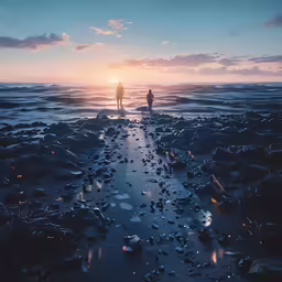 a person that is standing in the water