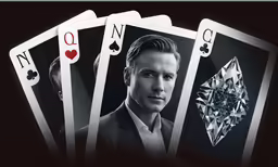 playing cards with an image of a man holding a diamond