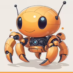 a little robot with a funny look on his face