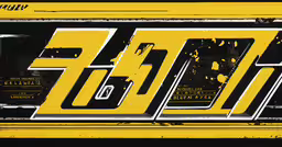 yellow and black graffitied on the side of a building,a old yellow and black wall with the word too written on it
