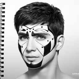 a man with his face painted like a butterfly