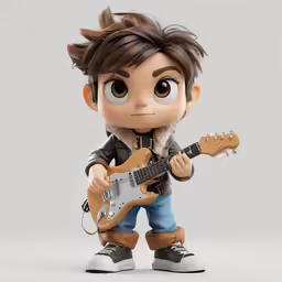 a toy boy with his guitar