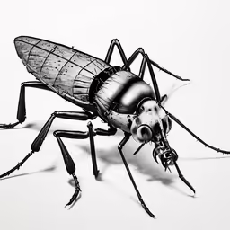 a drawing of an insect in black and white