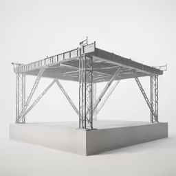 a large structure with three walls and one floor