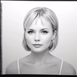 a woman posing for a black and white photo