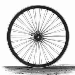an illustration of a bicycle wheel on a white background
