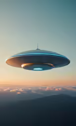 an image of a large object flying over some mountains