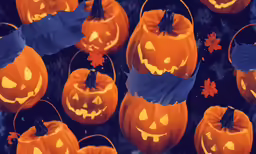 halloween pumpkins with jack o lantern faces in the center