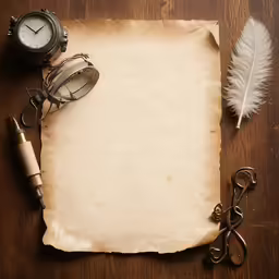 a piece of paper next to an open bottle and a pair of scissors