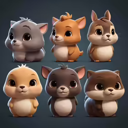 six different types of the same animal