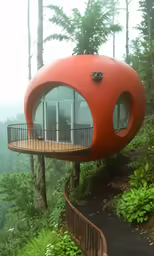 a house with a spiral staircase inside