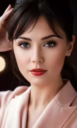 woman with elegant makeup in the spotlight