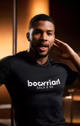 a black man in a t - shirt that says boocrian