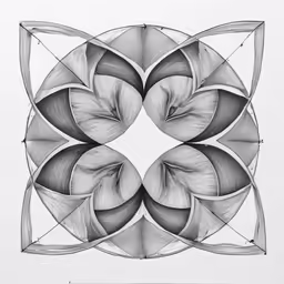 a drawing with shapes drawn on paper