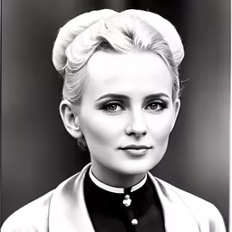 an old black and white photo of a woman