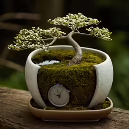 a small tree is growing out of a plant