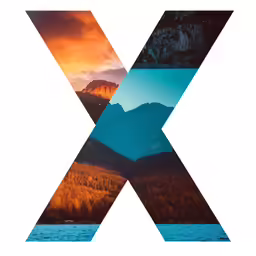 four different pictures with mountains in the background